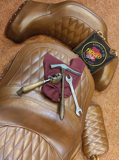 Restauration selle en cuir Indian Lille